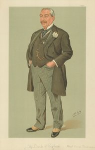 英国银行Albert George Sandeman先生，1895年9月12日，“名利场”漫画 作者 莱斯利·马修·沃德