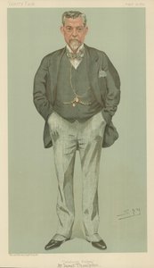 詹姆斯汤普森先生，喀里多尼亚铁路，1895年8月15日，名利场卡通 作者 莱斯利·马修·沃德
