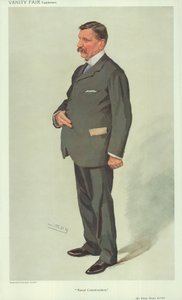 菲利普瓦茨爵士，海军建筑，1910年4月7日，名利场卡通 作者 莱斯利·马修·沃德