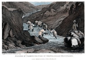 1814年，巴西山区洗金方式 作者 莱斯特