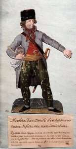 法国大革命。"革命委员会成员 "水粉画《Lesueur兄弟》（18世纪）。卡纳瓦莱博物馆，巴黎 作者 莱索尔兄弟