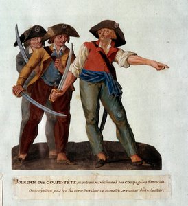 Mathieu Jouve Jourdan dit Jourdan Coupe-Tete (1749-1794) 的代表，他是一位残酷的革命者，在 1791 年 10 月阿维尼翁冰川大屠杀后成名。 水粉画师 Lesueur（18 世纪） 作者 莱索尔兄弟