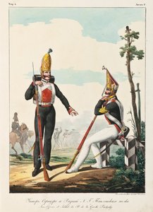 巴甫洛夫斯基警卫团副官和士兵，1830-1840年代