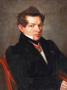 数学家Nikolai Lobachevsky的肖像1792-1856，1839年