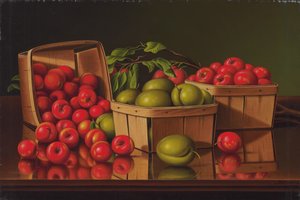 静物与李子篮（布面油画）