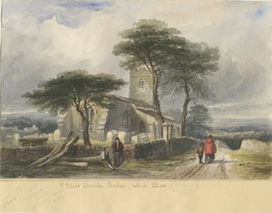 奥尔顿教堂：水彩绘画，nd [c1830-1840]（绘画） 作者 刘易斯·约翰·伍德