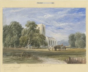 Bramshall教堂：水彩画，nd [c1830-1840] 作者 刘易斯·约翰·伍德