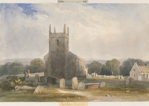 卡尔登教堂（Caldon Church）：水彩画，nd [c1830-1840] 作者 刘易斯·约翰·伍德