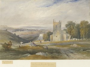 格林登教堂：水彩画，nd [c1830-1845] 作者 刘易斯·约翰·伍德