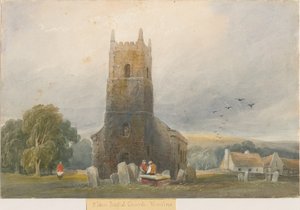 沃斯洛教堂：水彩画，nd [c1830-1840] 作者 刘易斯·约翰·伍德