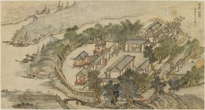 五只鹿偏僻寺院，十七世纪初。 作者 李士达