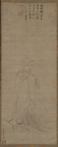 菩提达摩骑着芦苇过长江，1317年前。 作者 李耀夫