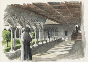 拉纳科斯特修道院回廊重建（纸面水彩画）
