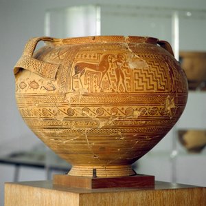 带有几何装饰的 Argive krater，直径 50 厘米，希腊文明，公元前 8 世纪 作者 未知未知