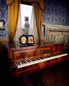 意大利艾米利亚罗马涅大区布塞托 Palazzo Barezzi 客厅的钢琴 作者 未知未知