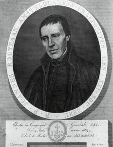 Jan Philipp Roothaan (1785-1853) 的肖像，荷兰耶稣会士和耶稣会第 21 任总干事，由 Serafino Speranza (1862-1911) 绘制和雕刻，由 Frans Quartier 绘制 作者 未知未知