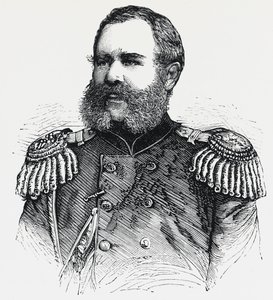 俄罗斯将军尼古拉-奥布鲁切夫（1830-1904）的肖像，雕版画 作者 Unbekannt Unbekannt
