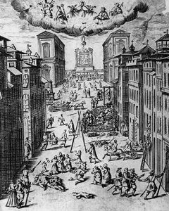 1630 年米兰瘟疫，蚀刻，意大利 作者 未知未知