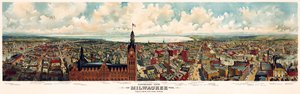 威斯康星州密尔沃基市全景。从市政厅塔楼拍摄/古格勒平版印刷公司 作者 国会图书馆