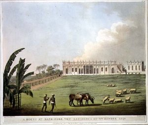 Bankipore的房子，Wm. Hunter Esqr.的住所，板块40来自《迈索尔王国的风景画》，由H. Merke雕刻，由Edward Orme（1774-1820）出版，1804年（水印）。