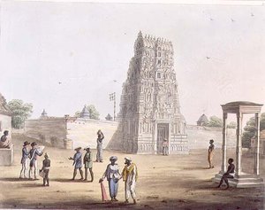 Strupermador的一座塔，板块23来自《迈索尔王国的风景画》，由H.Merke（约1800-20）雕刻，由Edward Orme（1774-1820）出版，1804年（水印）。