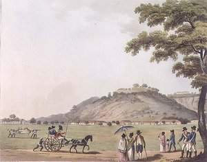 马德拉斯附近的圣托马斯山，板块20来自《迈索尔王国的风景画》，由H. Merke（约1800-20）雕刻，由Edward Orme（1774-1820）出版，1804年（水印）。