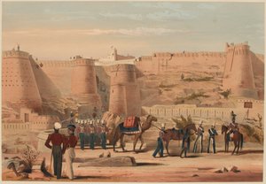 攻克古兹内（Ghuznee）。行动后的早晨，1839年7月23日（彩色平版印刷）。