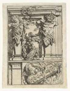 两个莸人、一支盘笛、一把弓箭和一面盾牌
Divertimenti di Livio Meus（系列名称）