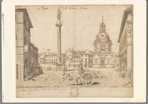 带有特拉扬圆柱和圣玛丽亚-迪-洛雷托的罗马景色
Prospetto della Colonna Traiana（物上标题）