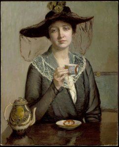 一杯茶，c.1900 作者 莉拉·卡伯特·佩里（Lilla Cabot Perry）