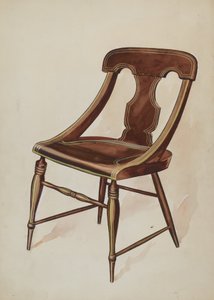 彩绘椅子，约1937年。 作者 莉莲·考西