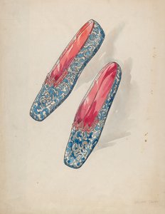 女人的鞋子，约1936年。