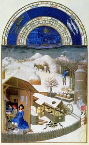 2月的传真：农民的农场场景，复制自&39;来自&39;Tres Riches Heures du Duc de Berry&39;（原件见8434）