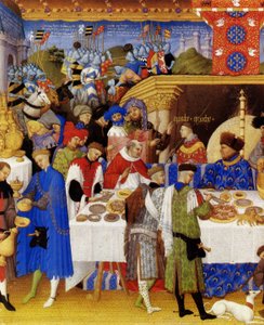 Très Riches Heures du Duc de Berry 对开页 1，背面：1 月