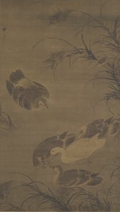 游泳的鹅，明朝，15世纪。
