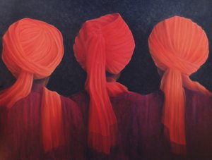 Turban Triptych，2005（丙烯酸）