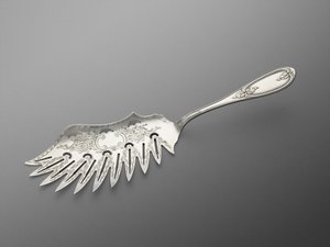 通心粉刀，c。 1857-1865（银） 作者 林肯和福斯·哈多克