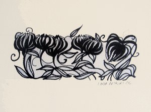 鳄鱼花》，2014 年（钢笔和墨水） 作者 琳达·亚瑟（Linda Arthur）