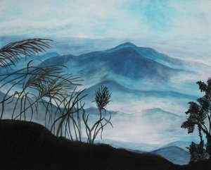 傍晚时分的山区全景图 作者 林德豪斯