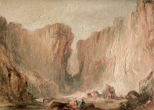 约克郡山谷的Gordale Scar[无日期]。 作者 线条系列