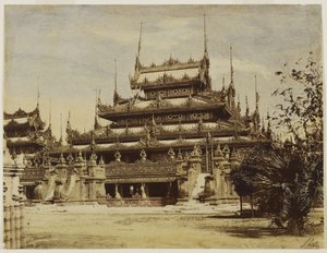 Amerapoora：Maha-Too-Lo-Bounghian Kyoung，1855年（蛋白印刷用蜡纸用水彩纸染色） 作者 林奈牛肚