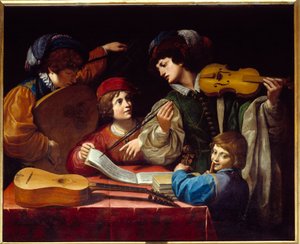A Concert Painting by Leonello Spada (1576-1622) 1615 approx. Sun. 1,43x1,72 m