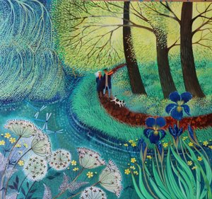 River Wey walk, 2017,(acrylics on paper) 作者 丽莎·格拉·詹森