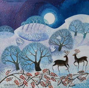 Snowy Land，2017，（丙烯酸油墨在纸上） 作者 丽莎·格拉·詹森
