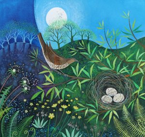 Thrush, 2019 (acrylics on paper) 作者 Lisa Graa Jensen