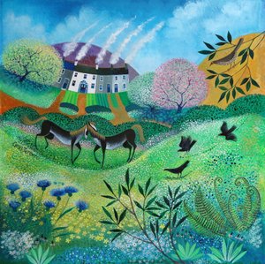 Wildflower meadow, 2020 (acrylics on paper) 作者 丽莎·格拉·詹森