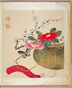 19世纪晚期的一系列花卉和昆虫画作之一