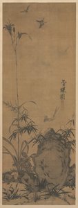 百合和蝴蝶，1300年代。 作者 刘善寿