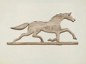 马的风向标，约1938年。 作者 劳埃德布鲁姆