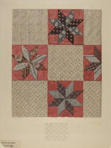 明星设计被子，约1937年。